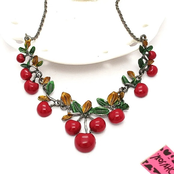 Cherries Necklace and Earrings NWT - Picture 2 of 4